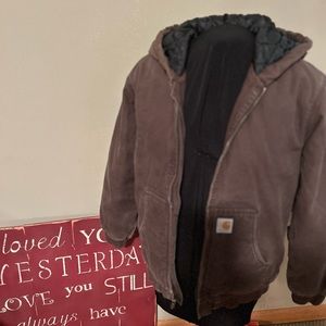 Dark brown carhartt coat sz